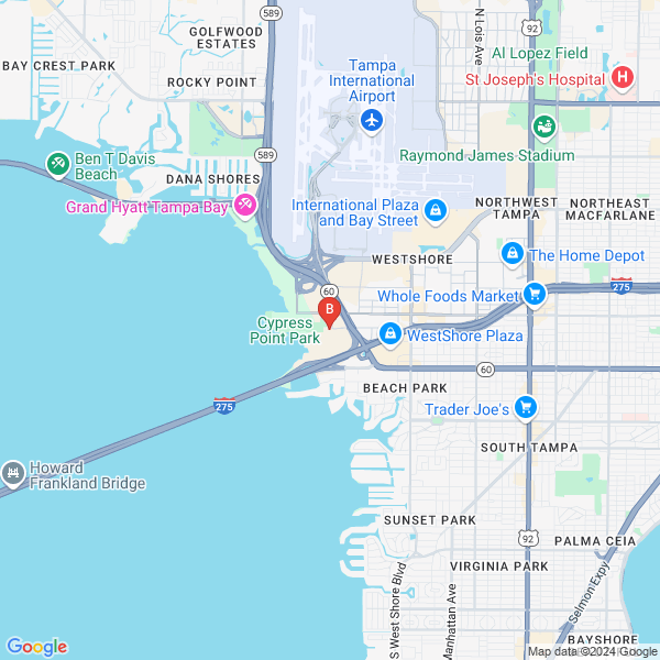 TampaBayMold.net location map: 550 N. Reo St Suite 300, Tampa, Florida