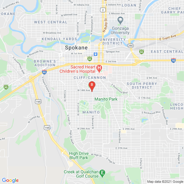 South Hill Family Dental location map: 1424 S Bernard St, Spokane, WA 99203, USA, Spokane, Washington